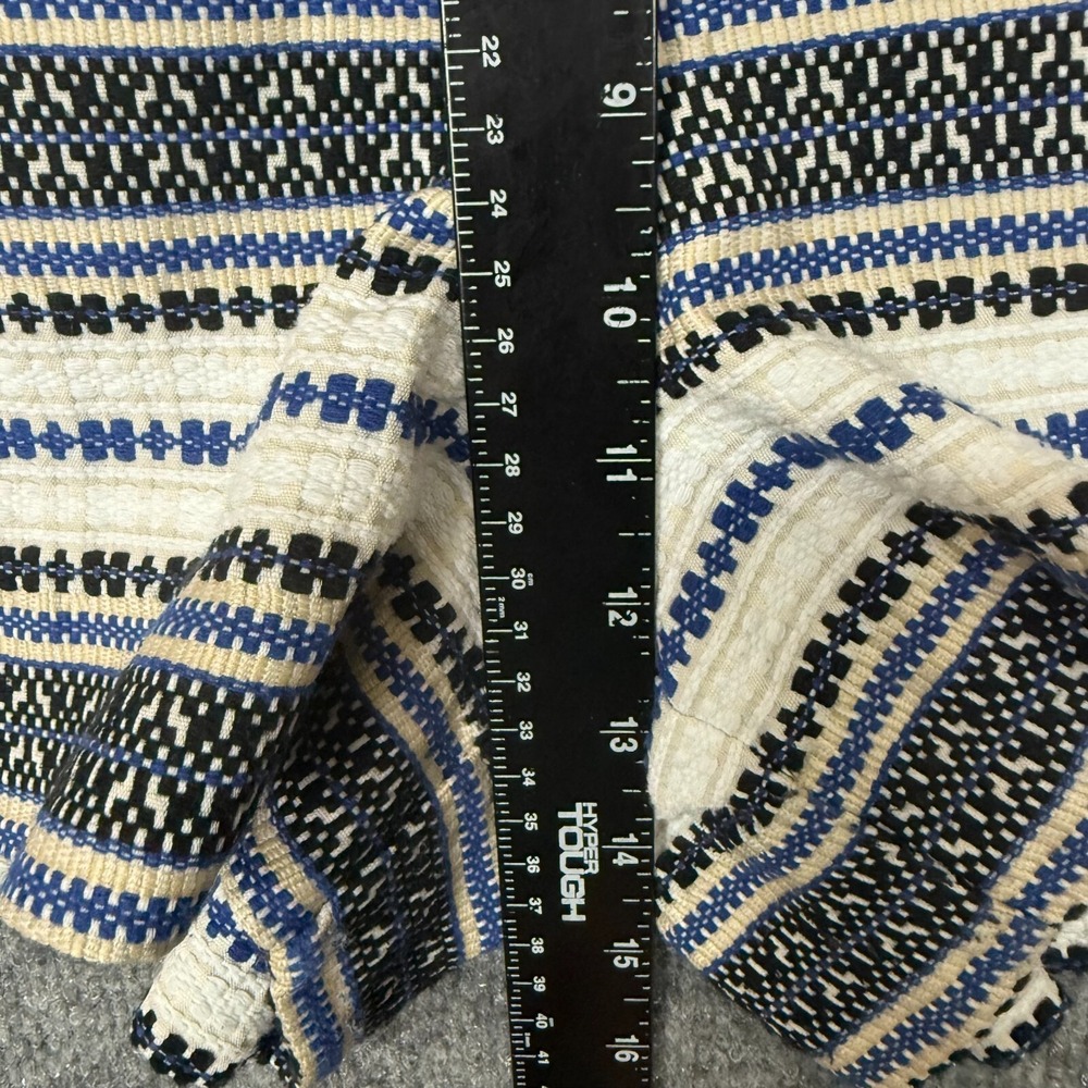 Gap Shorts Womens 12 Blue Black White Woven High Rise Side Zip Cotton Blend Boho - Picture 9 of 14